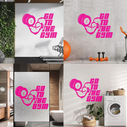 Engraving Decals Go To The Gymnastics Fitnesscenter Phrase Muscul Sport Personalized Customization