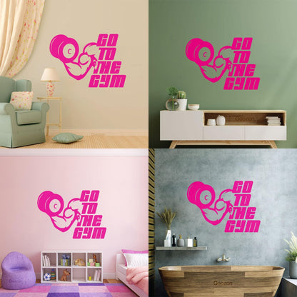 Engraving Decals Go To The Gymnastics Fitnesscenter Phrase Muscul Sport Personalized Customization