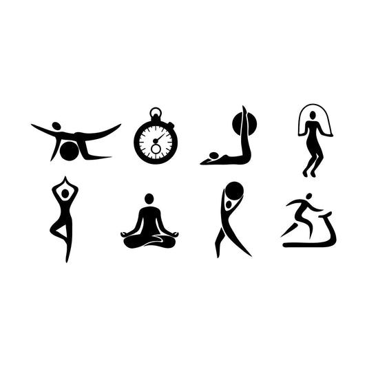 Gymnastics Cardio Yoga Fitnesscenter Sport Healthy Lifestyle Mural And Wall Vinyl Decal Can Modify And Add Information