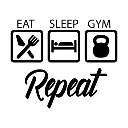 Wall Stickers Train Gymnastics Eat Sleep Repeat Boys Room Art Decoration