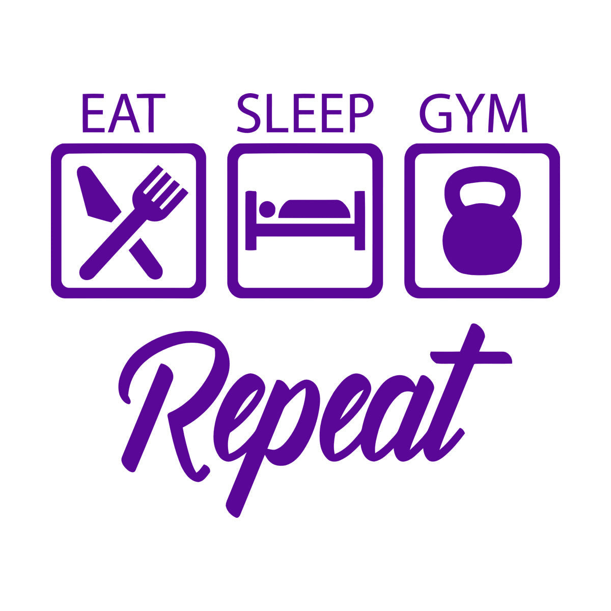 Wall Stickers Train Gymnastics Eat Sleep Repeat Boys Room Art Decoration
