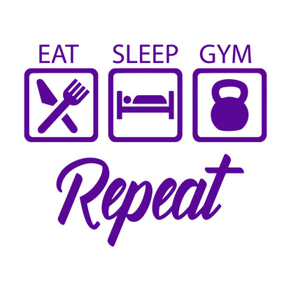 Wall Stickers Train Gymnastics Eat Sleep Repeat Boys Room Art Decoration