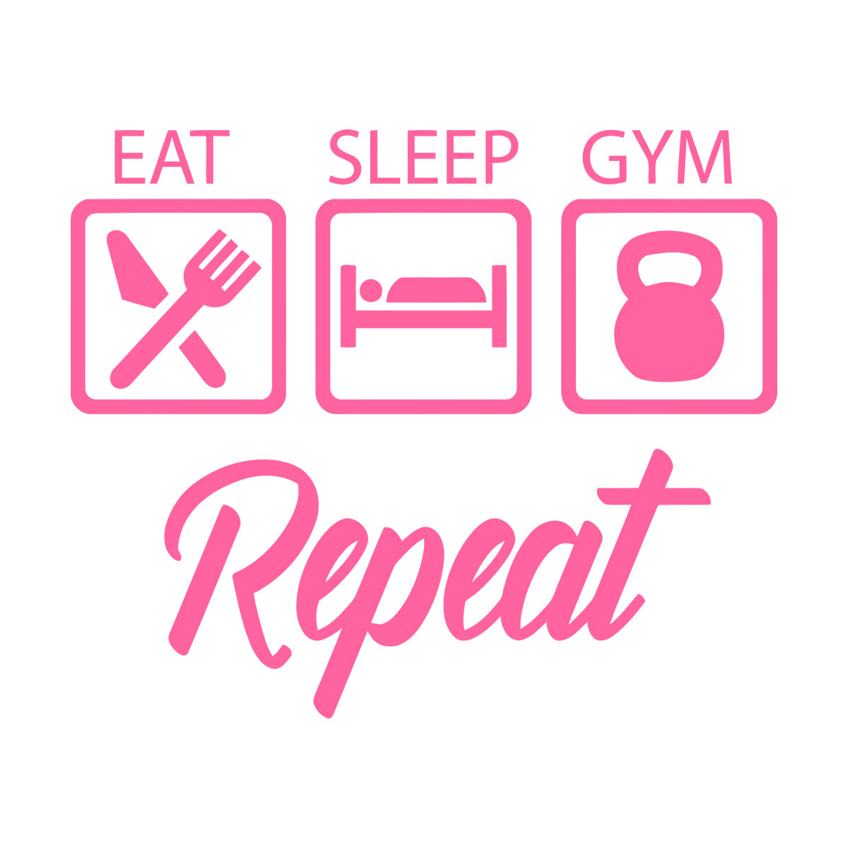 Wall Stickers Train Gymnastics Eat Sleep Repeat Boys Room Art Decoration