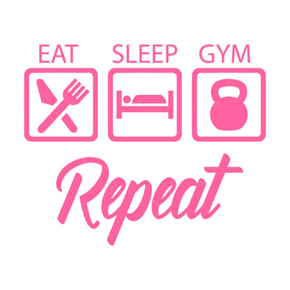 Wall Stickers Train Gymnastics Eat Sleep Repeat Boys Room Art Decoration