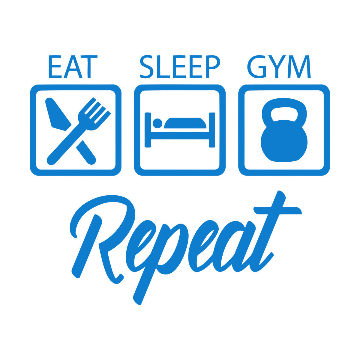 Wall Stickers Train Gymnastics Eat Sleep Repeat Boys Room Art Decoration