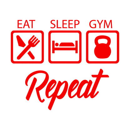 Wall Stickers Train Gymnastics Eat Sleep Repeat Boys Room Art Decoration