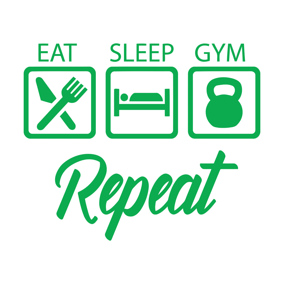 Wall Stickers Train Gymnastics Eat Sleep Repeat Boys Room Art Decoration