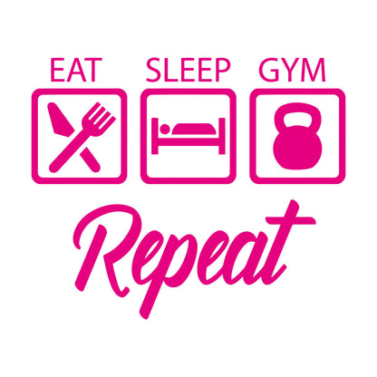 Wall Stickers Train Gymnastics Eat Sleep Repeat Boys Room Art Decoration