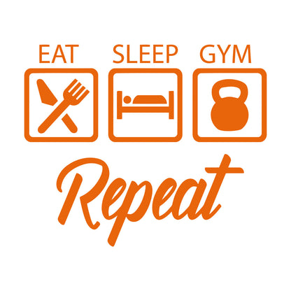 Wall Stickers Train Gymnastics Eat Sleep Repeat Boys Room Art Decoration