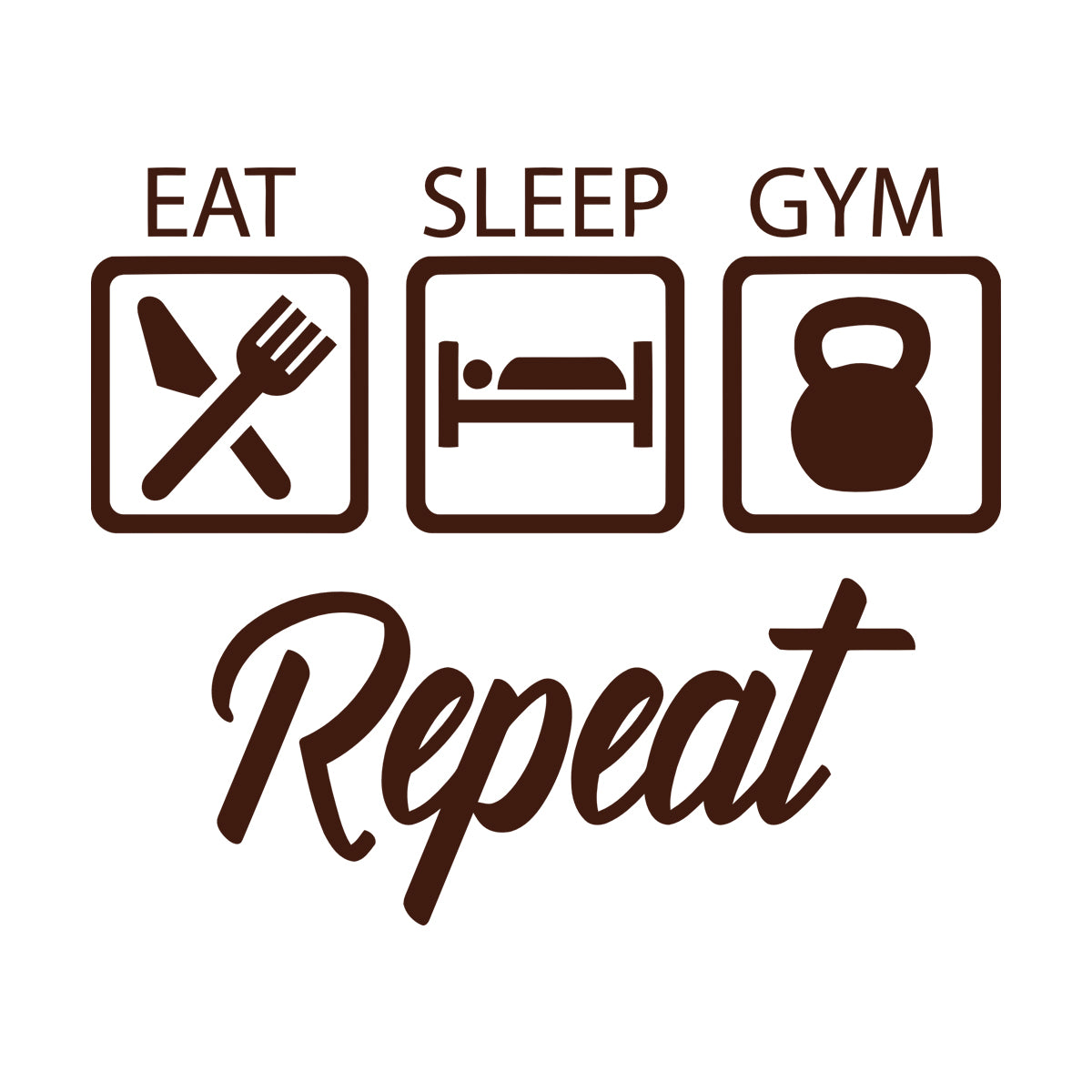 Wall Stickers Train Gymnastics Eat Sleep Repeat Boys Room Art Decoration