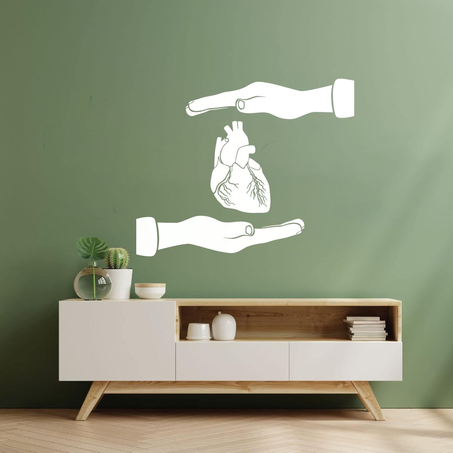 Engraving Stickers Heart Anatomical Medicine Clinic Health Care Hands Art Mural Painting