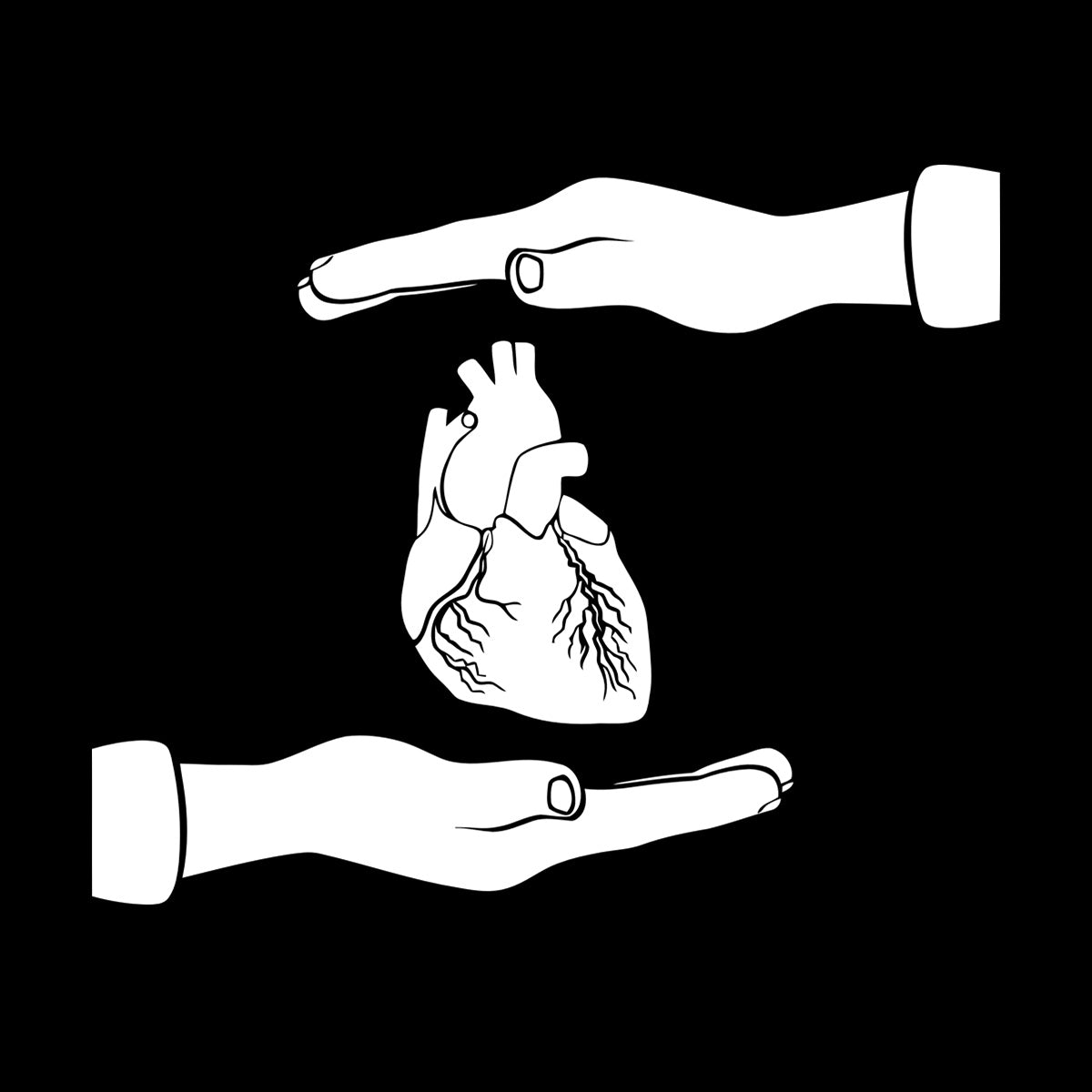 Engraving Stickers Heart Anatomical Medicine Clinic Health Care Hands Art Mural Painting