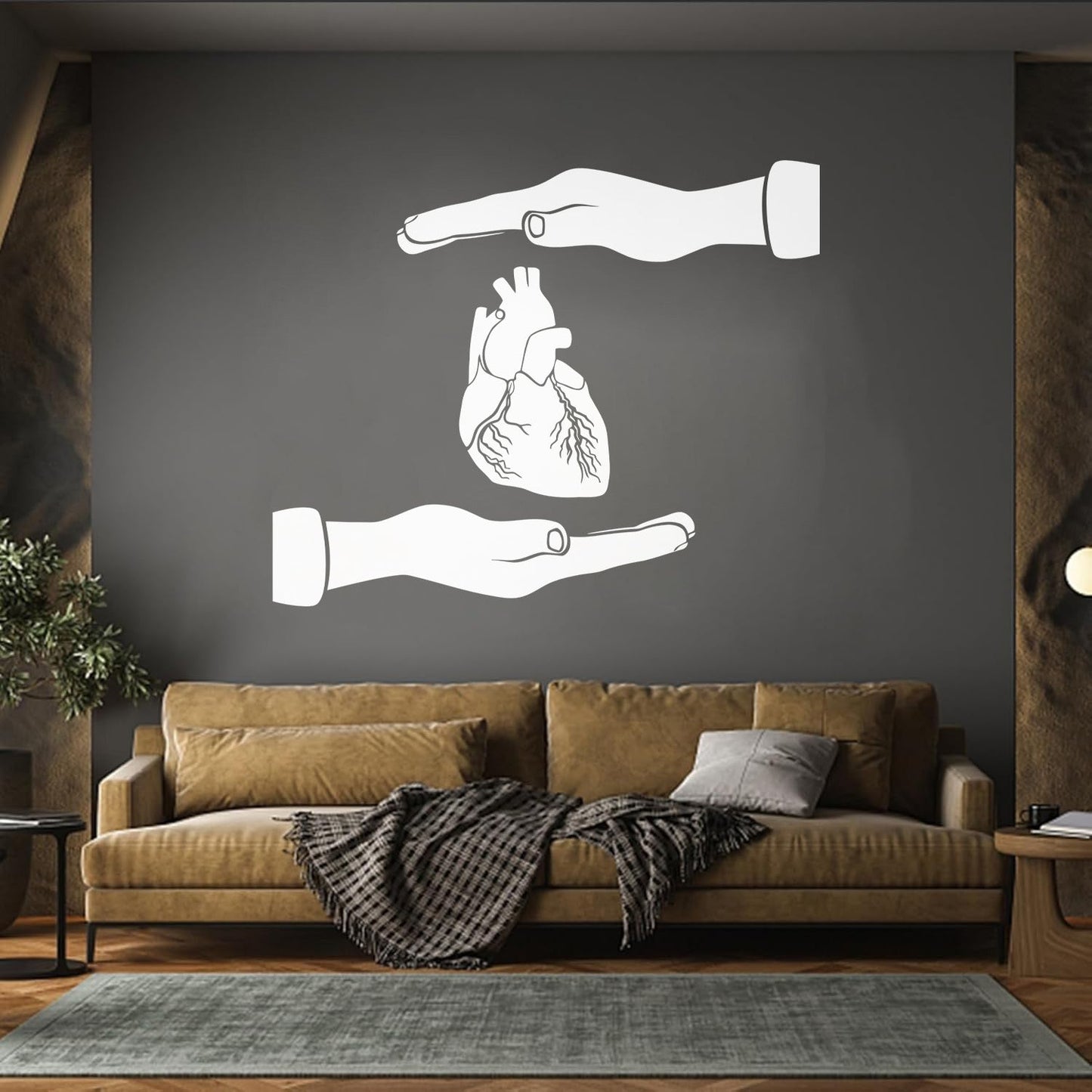 Engraving Stickers Heart Anatomical Medicine Clinic Health Care Hands Art Mural Painting