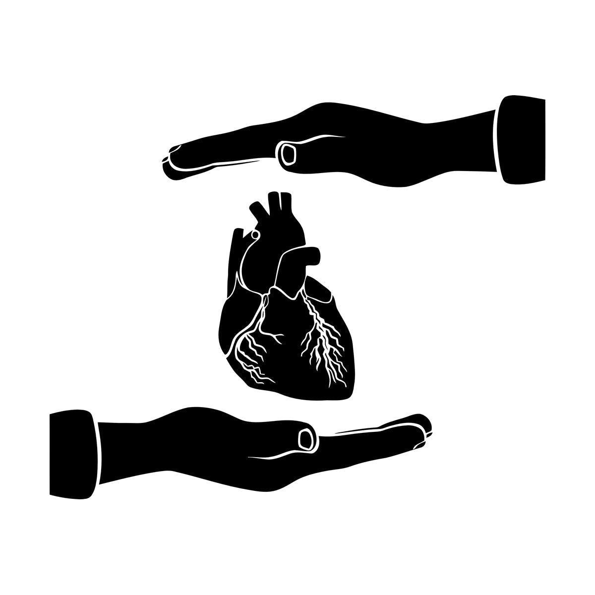 Engraving Stickers Heart Anatomical Medicine Clinic Health Care Hands Art Mural Painting