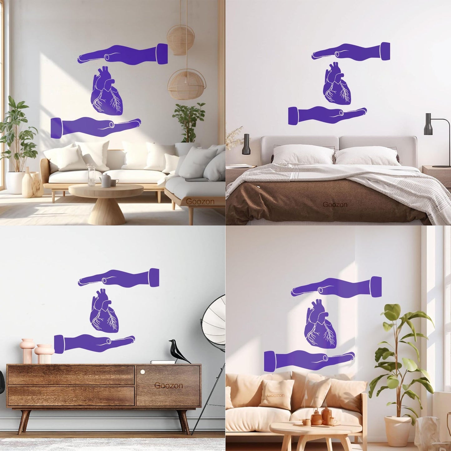 Engraving Stickers Heart Anatomical Medicine Clinic Health Care Hands Art Mural Painting