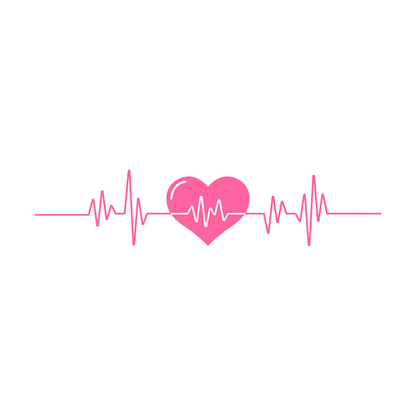 Lettering Decals Heart Beat Cardiogram Cardio Pulse Health Care Multiple Size Options