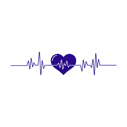 Lettering Decals Heart Beat Cardiogram Cardio Pulse Health Care Multiple Size Options