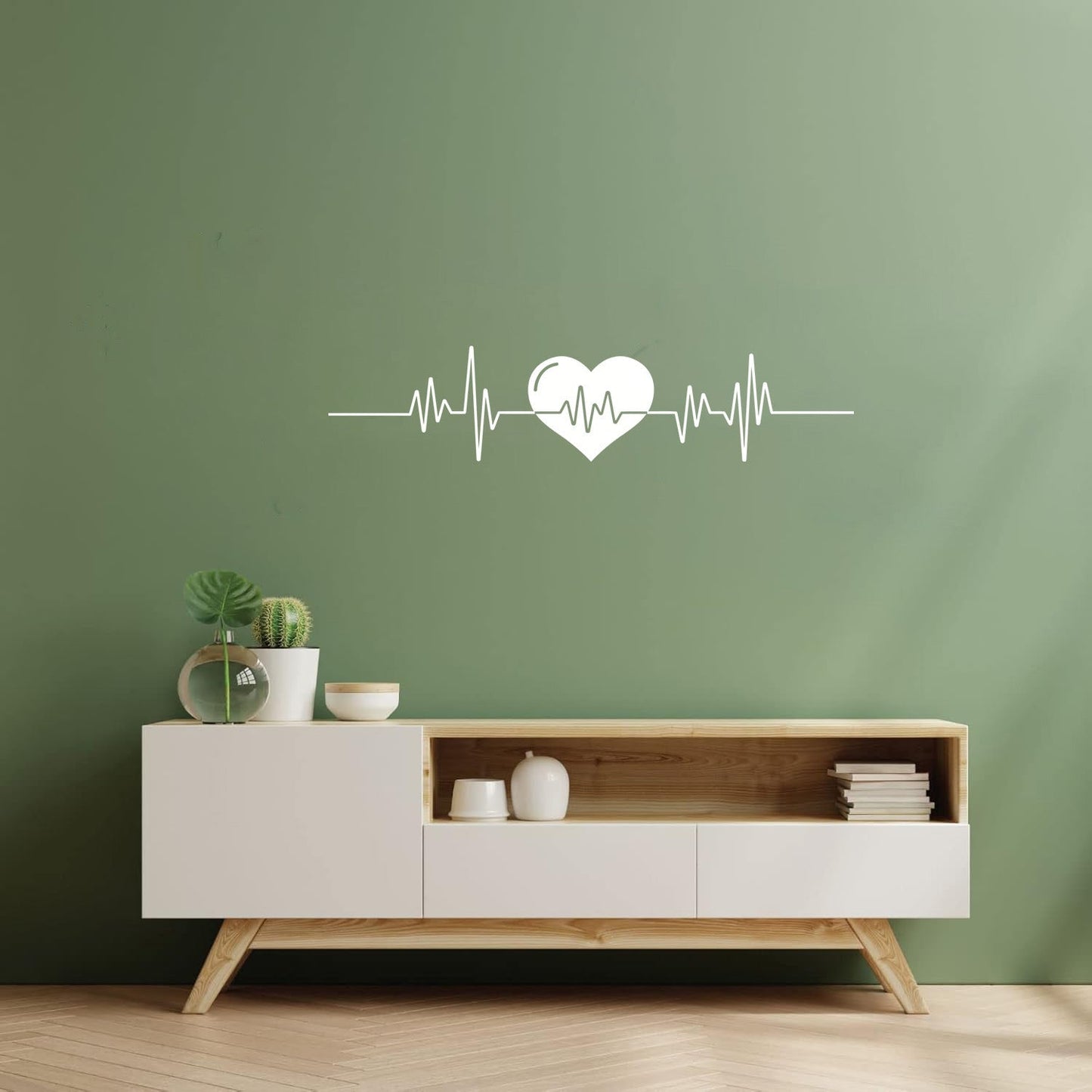 Lettering Decals Heart Beat Cardiogram Cardio Pulse Health Care Multiple Size Options