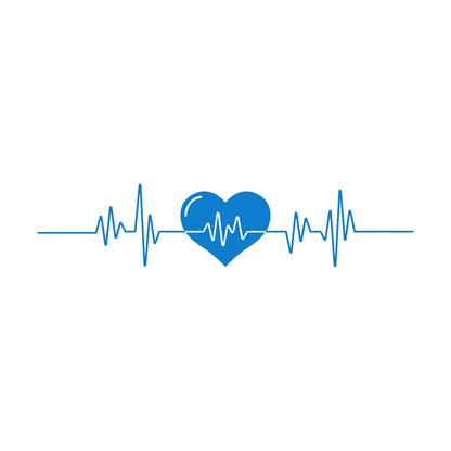 Lettering Decals Heart Beat Cardiogram Cardio Pulse Health Care Multiple Size Options