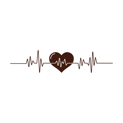 Lettering Decals Heart Beat Cardiogram Cardio Pulse Health Care Multiple Size Options