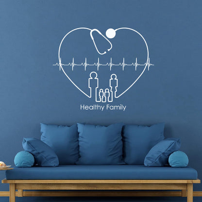 Heart Cardiogram Healthy Family Clinic Health Care Wall Decals Paster Paper Personalized Customization