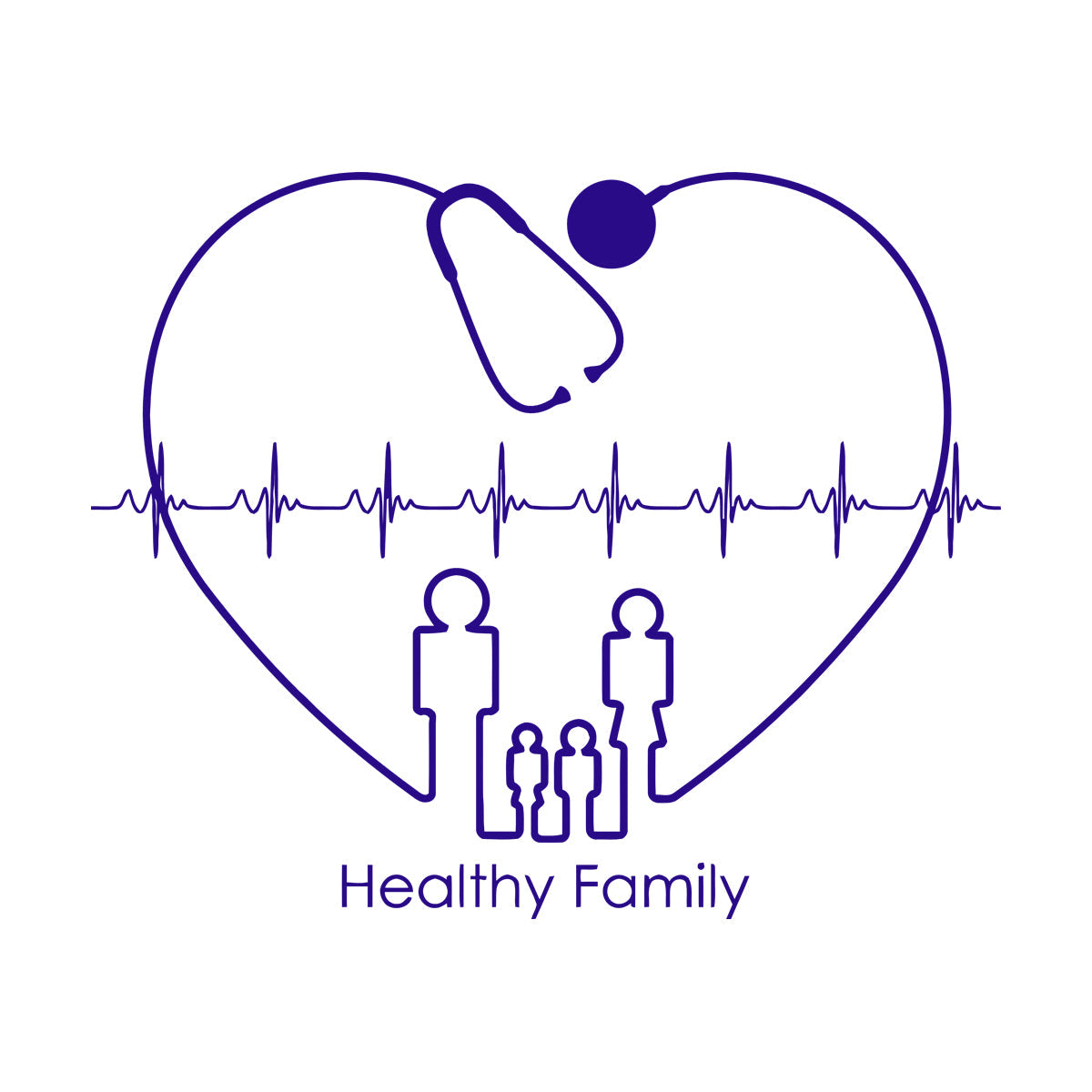 Heart Cardiogram Healthy Family Clinic Health Care Wall Decals Paster Paper Personalized Customization