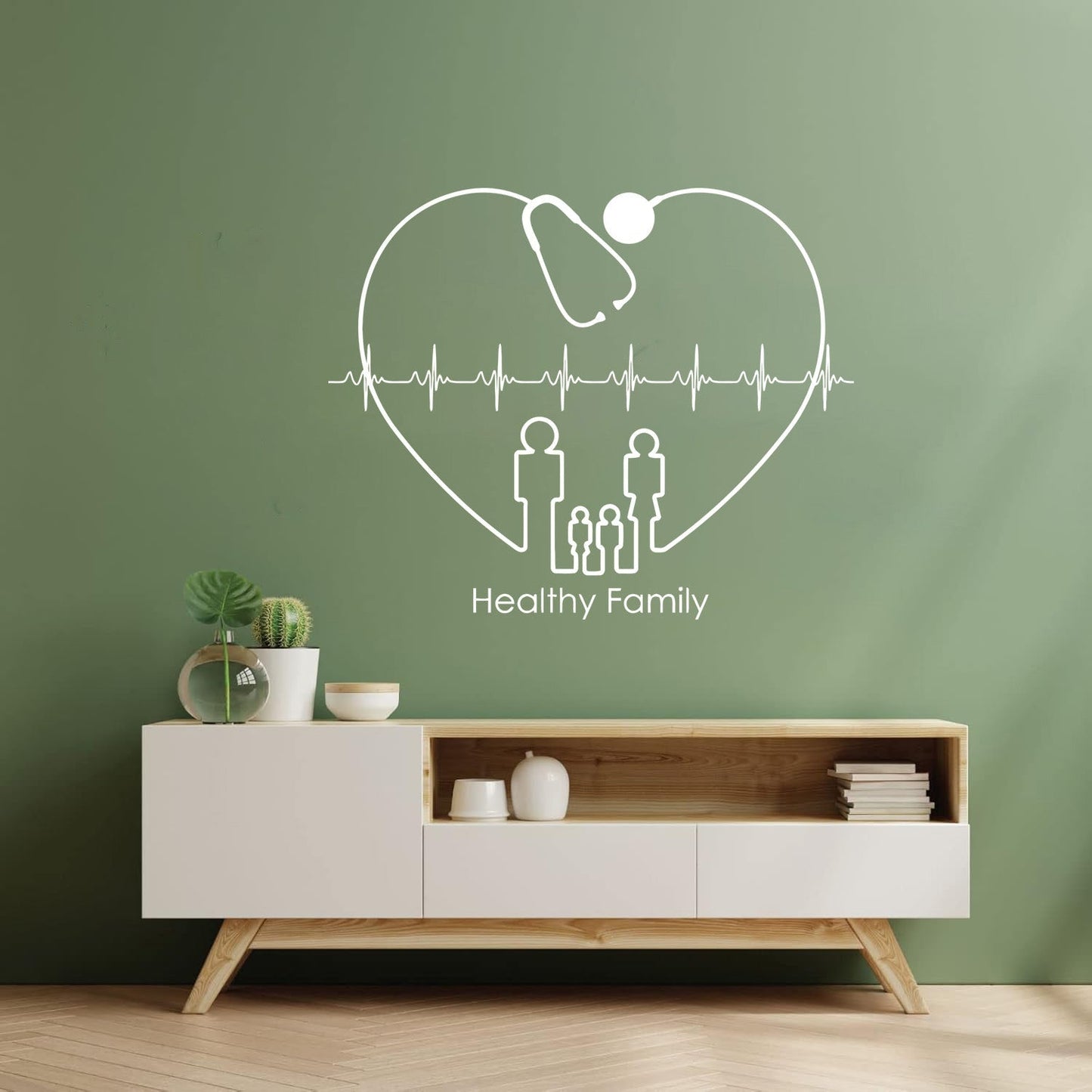 Heart Cardiogram Healthy Family Clinic Health Care Wall Decals Paster Paper Personalized Customization