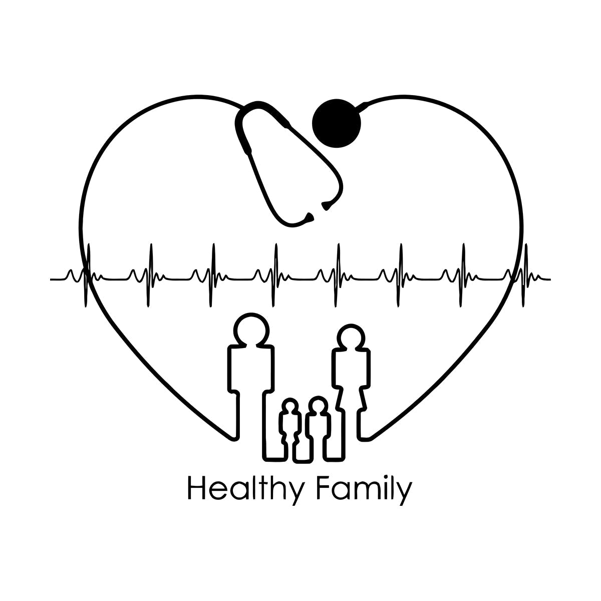 Heart Cardiogram Healthy Family Clinic Health Care Wall Decals Paster Paper Personalized Customization