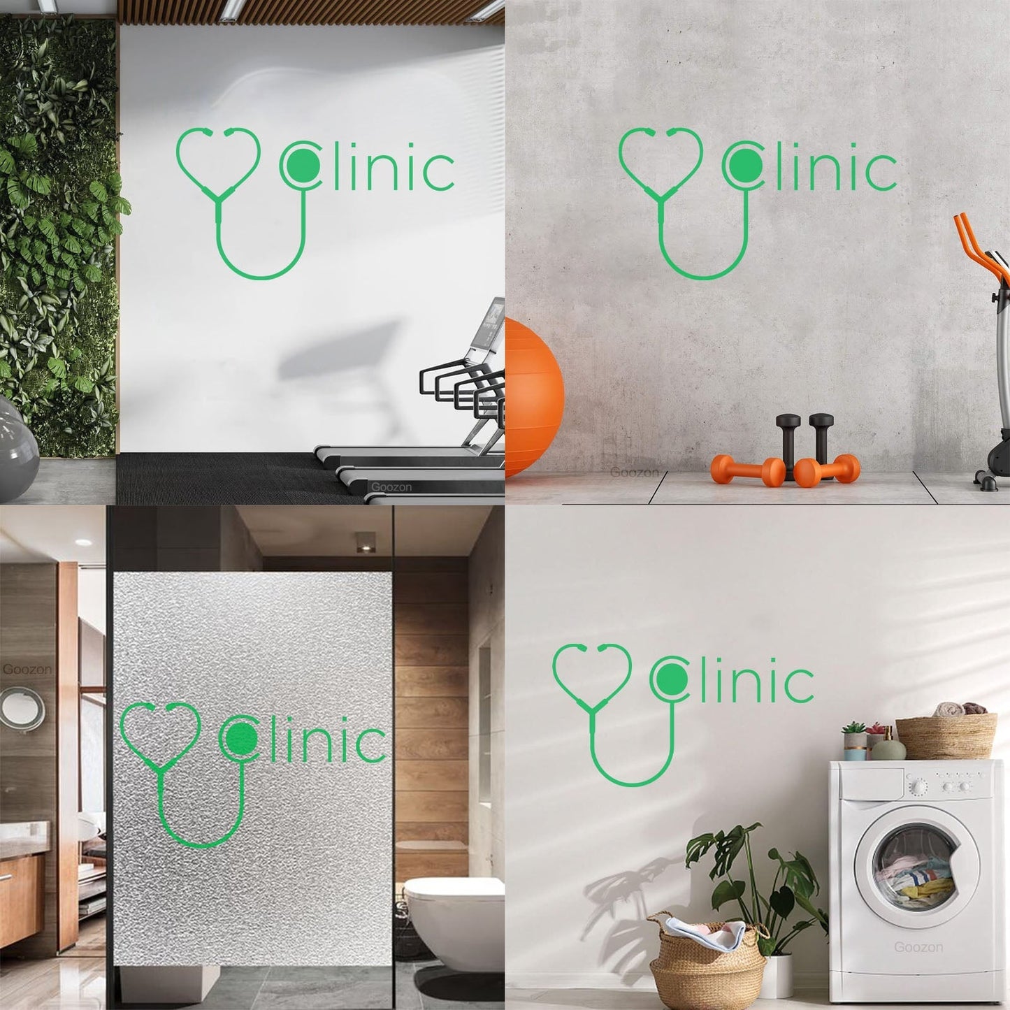 Vinyl Wall Stickers Heart Shape Stethoscope Clinic Logo Health Care Can Modify And Add Information