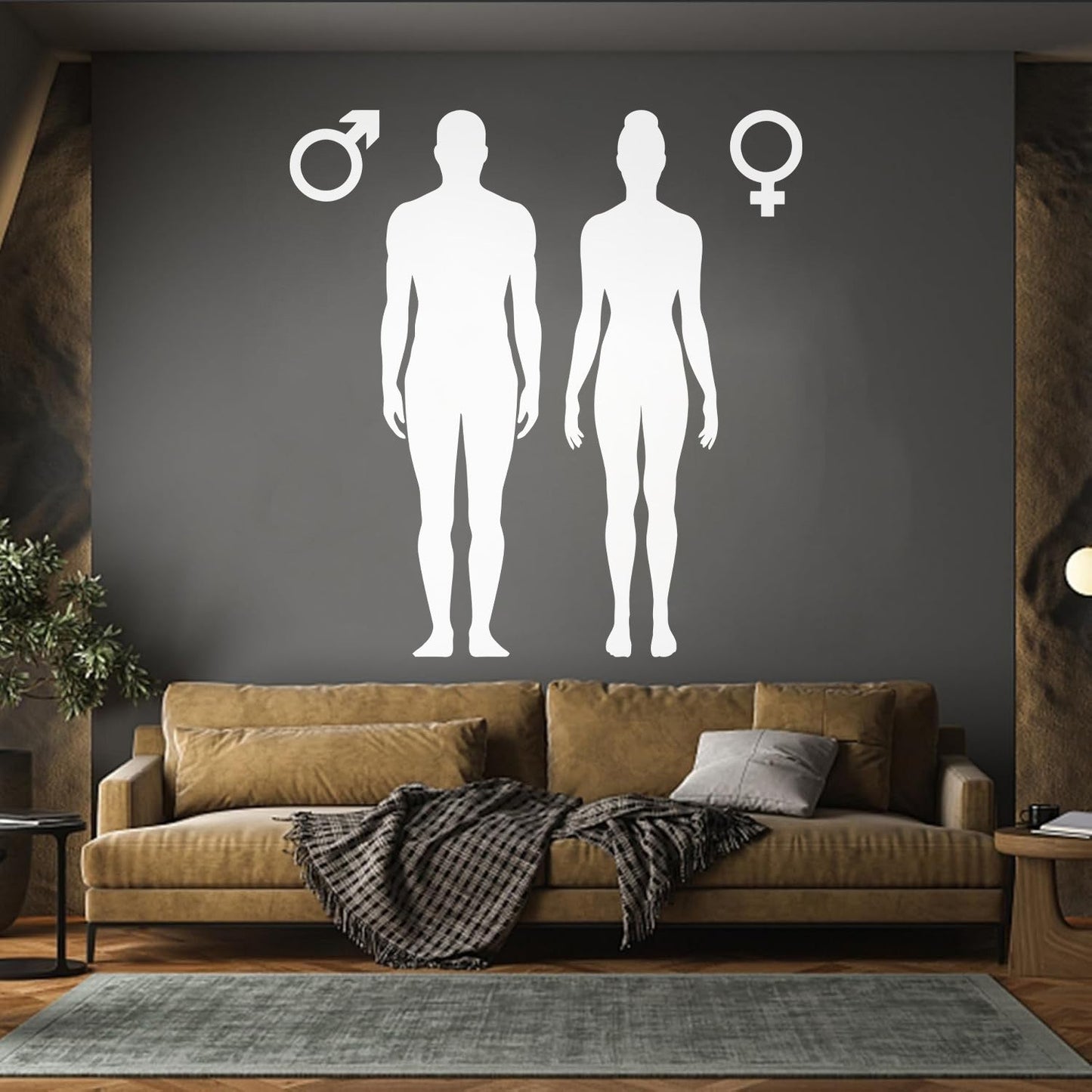 Engraving Decals Male And Female Figures Symbol Health Care Car Body Decoration