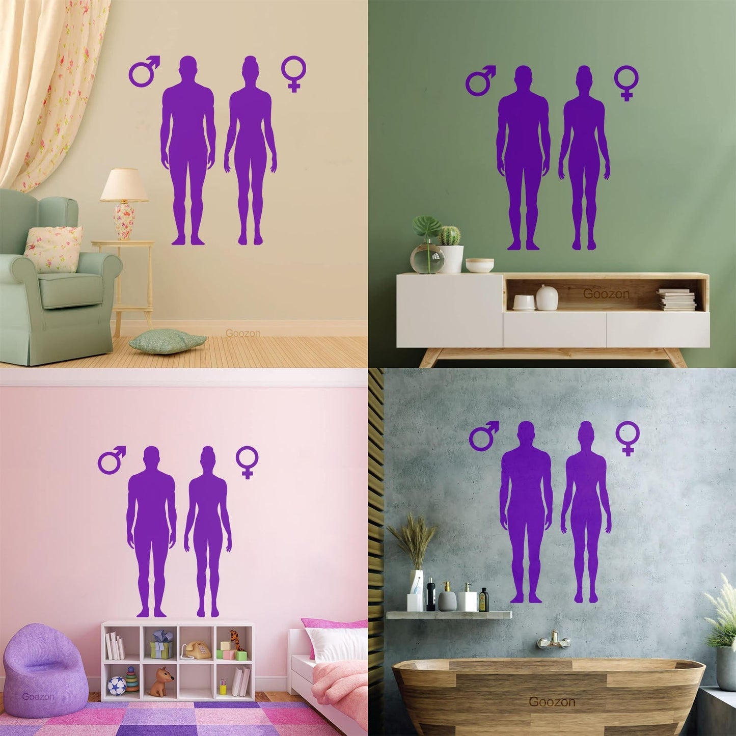 Engraving Decals Male And Female Figures Symbol Health Care Car Body Decoration