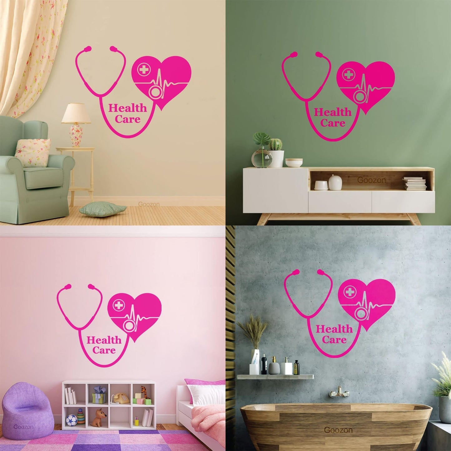 Wall Vinyl Sticker Decor Medical Cross With Health Care Medicine Icon Store Decoration