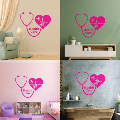 Wall Vinyl Sticker Decor Medical Cross With Health Care Medicine Icon Store Decoration
