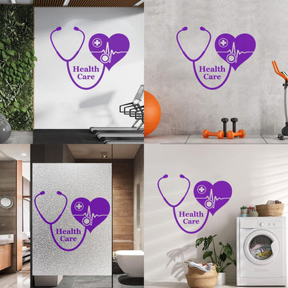 Wall Vinyl Sticker Decor Medical Cross With Health Care Medicine Icon Store Decoration