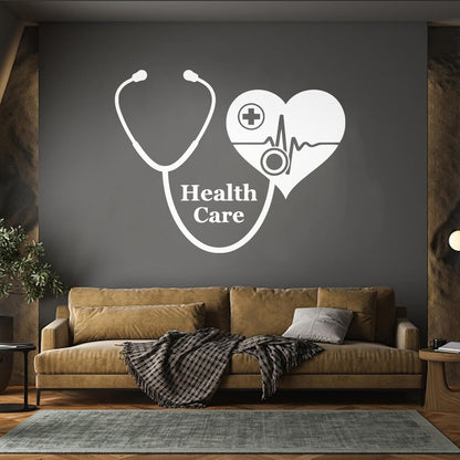 Wall Vinyl Sticker Decor Medical Cross With Health Care Medicine Icon Store Decoration