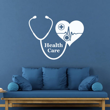 Wall Vinyl Sticker Decor Medical Cross With Health Care Medicine Icon Store Decoration