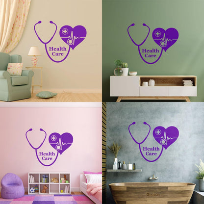 Wall Vinyl Sticker Decor Medical Cross With Health Care Medicine Icon Store Decoration