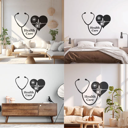 Wall Vinyl Sticker Decor Medical Cross With Health Care Medicine Icon Store Decoration