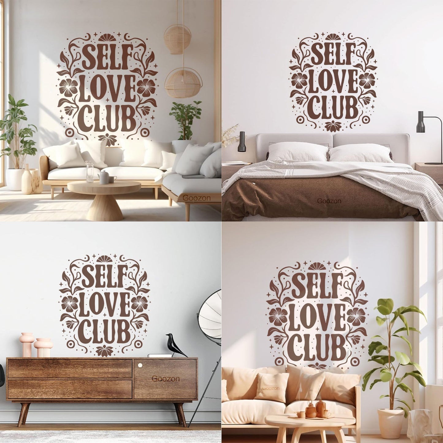 Wall Decals Pvc Self Love Club Posters Mental Health Care Easy Installation