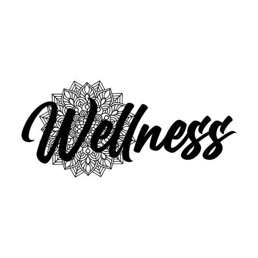 Wellness Lettering Health Care Floral Vinyl Wall Stickers Waterproof