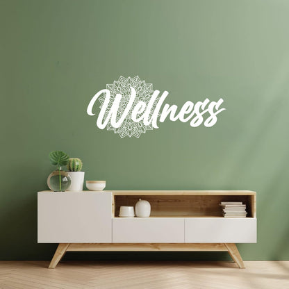 Wellness Lettering Health Care Floral Vinyl Wall Stickers Waterproof