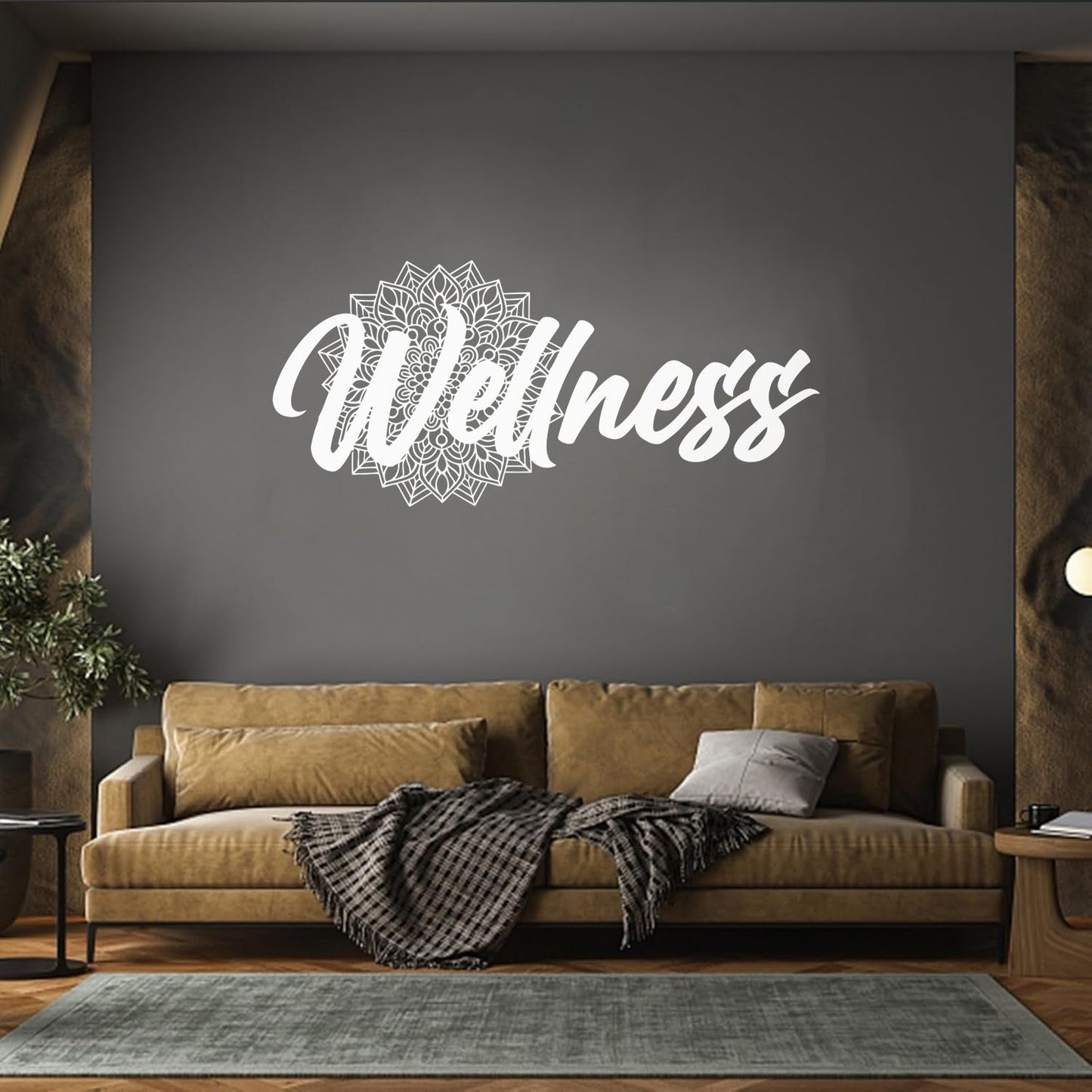 Wellness Lettering Health Care Floral Vinyl Wall Stickers Waterproof