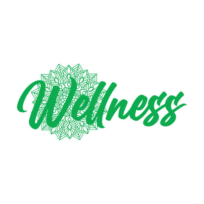 Wellness Lettering Health Care Floral Vinyl Wall Stickers Waterproof
