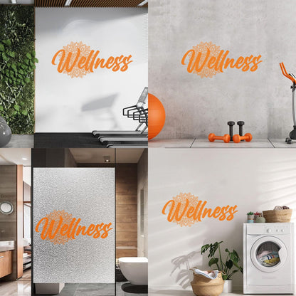 Wellness Lettering Health Care Floral Vinyl Wall Stickers Waterproof
