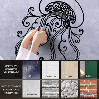 Wall Stickers Beauty Sea Jellyfish Oceans And Seas Inhabitant Glass Stickers