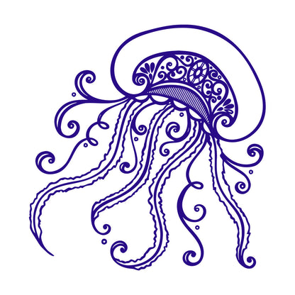 Wall Stickers Beauty Sea Jellyfish Oceans And Seas Inhabitant Glass Stickers