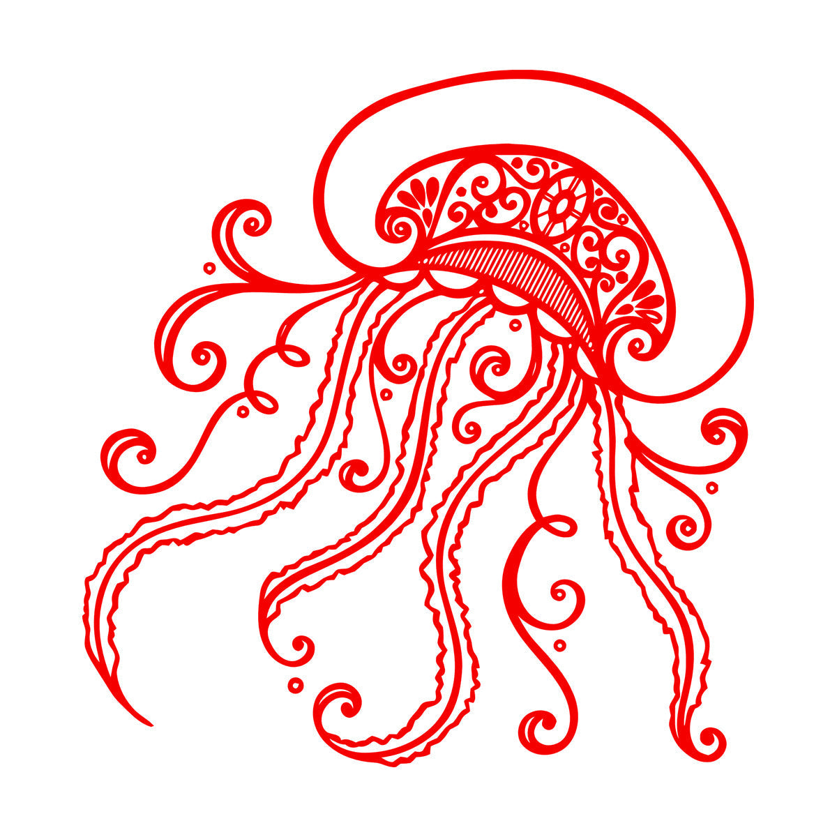 Wall Stickers Beauty Sea Jellyfish Oceans And Seas Inhabitant Glass Stickers