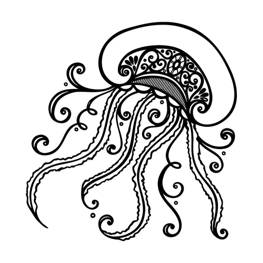 Wall Stickers Beauty Sea Jellyfish Oceans And Seas Inhabitant Glass Stickers