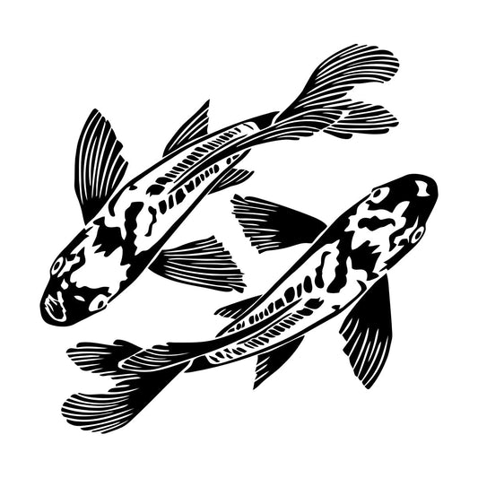 Japanese Asian Style Fishes Koi Carp Zen Fish Vinyl Art Sticker Tattoo Culture