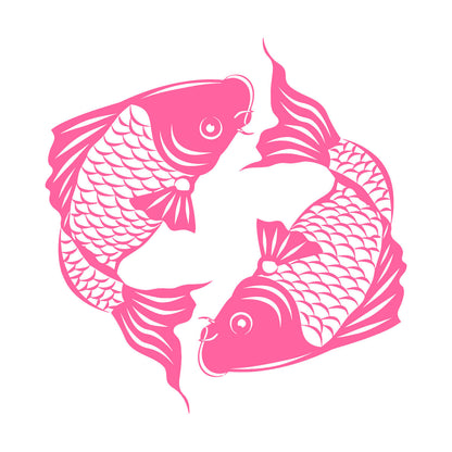 Engraving Stickers Asian Koi Carp Fish Japanese Style Removable Without Leaving Glue